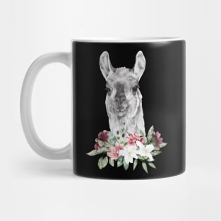 Floral Wild Llama Head Animal Spirit Costume Wildlife Rescue Mug